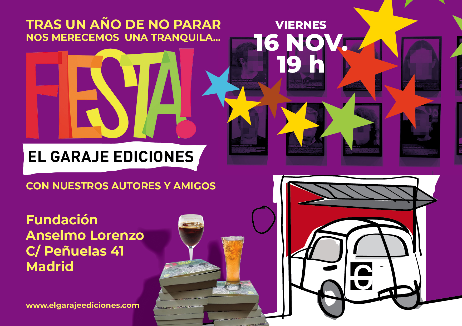 16 de noviembre, fiesta de El Garaje Ediciones en la FAL